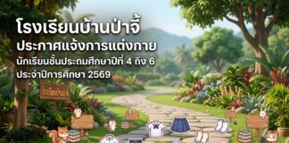 โรงเรียนบ้านป่าจี้ประกาศแจ้งการแต่งกายนักเรียนชั้นประถมศึกษาปีที่ 4 ถึง 6 ประจำปีการศึกษา 2569
